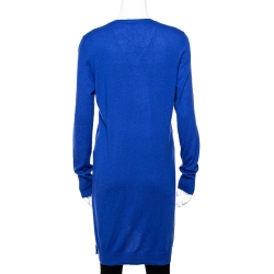 Pre Owned Loro Piana Blue Cashmere Button Front Cardigan L