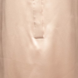 Pre Owned Loro Piana Champagne Pink Silk Round Collar Blouse M