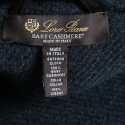 Pre Owned Loro Piana Blue Baby Cashmere Fur Trimmed Cape Coat One Size