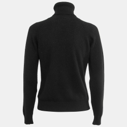 Pre Owned Loro Piana Black Cashmere Knit Turtleneck Sweater L