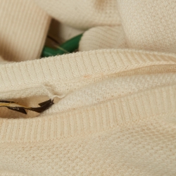 Pre Owned Loro Piana Cream Cashmere Knit Crew Neck Sweater S