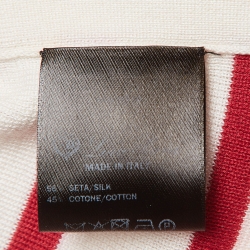 Pre Owned Loro Piana White Striped Knit Round Neck Vest S