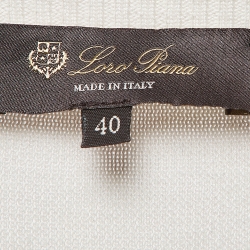 Pre Owned Loro Piana White Striped Knit Round Neck Vest S