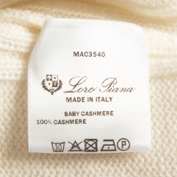 Pre Owned Loro Piana White Baby Cashmere Knit Turtle Neck Sweater S