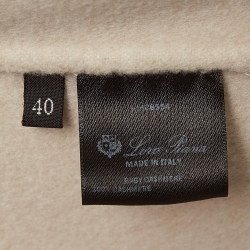 Pre Owned Loro Piana Beige Cashmere Buttoned Front Long Coat S