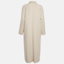 Pre Owned Loro Piana Beige Cashmere Buttoned Front Long Coat S