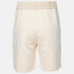 Pre Owned Loro Piana Peach Logo Print Cotton Shorts XS