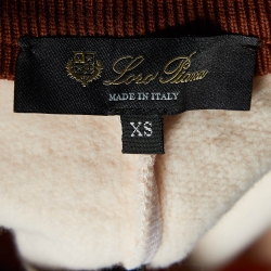 Pre Owned Loro Piana Peach Logo Print Cotton Shorts XS