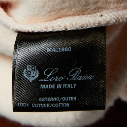 Pre Owned Loro Piana Peach Logo Print Cotton Shorts XS