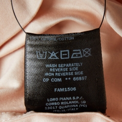 Pre Owned Loro Piana Peach Logo Print Cotton Crew Neck T-Shirt XXS