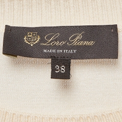 Pre Owned Loro Piana Beige Cashmere Knit Top S