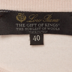Pre Owned Loro Piana Pink Wool Knit Short Sleeve Sweatshirt S