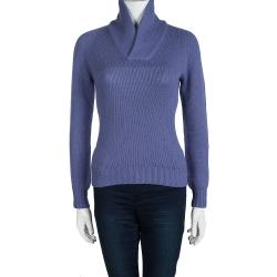 Pre Owned Loro Piana Blue Cashmere Long Sleeve Sweater M
