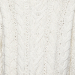 Pre Owned Loro Piana Off White Cashmere Cable Knit Sweater M