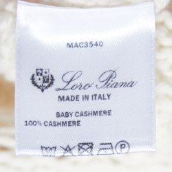 Pre Owned Loro Piana Off White Cashmere Cable Knit Sweater M