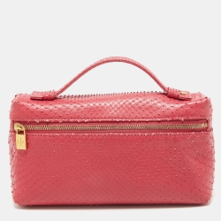 Loro Piana Pink Python Zip L19 Pouch