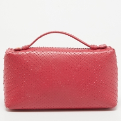 Loro Piana Pink Python Zip L19 Pouch