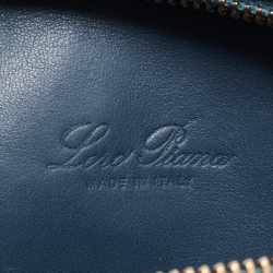 Pre Owned Loro Piana Teal Ostrich Zip L19 Pouch