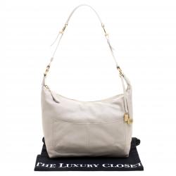Pre Owned Loro Piana Beige Leather Shoulder Bag