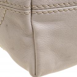 Pre Owned Loro Piana Beige Leather Shoulder Bag