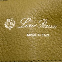 Pre Owned Loro Piana Yellow Green Pebbled Leather Tote