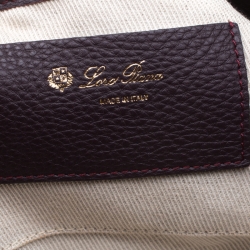 Pre Owned Loro Piana Dark Purple Leather Tote
