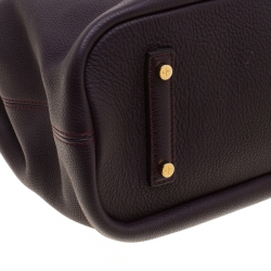 Pre Owned Loro Piana Dark Purple Leather Tote