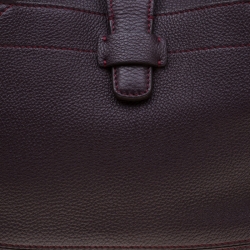Pre Owned Loro Piana Dark Purple Leather Tote