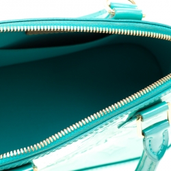 Pre Owned Louis Vuitton Bleu Lagon Monogram Vernis Alma BB Bag