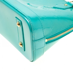 Pre Owned Louis Vuitton Bleu Lagon Monogram Vernis Alma BB Bag