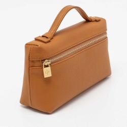 Pre Owned Loro Piana Tan Leather Extra Pocket L19 Pouch