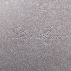 Pre Owned Loro Piana Grey Ostrich Zip L19 Pouch