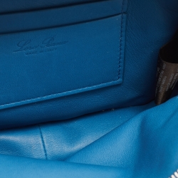 Loro Piana Blue Ostrich Mini Clui Crossbody Bag