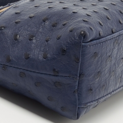 Pre Owned Loro Piana Blue Ostrich L19 Pouch