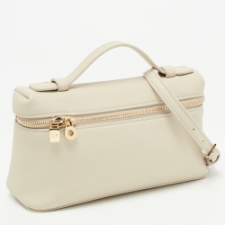 Pre Owned Loro Piana Light Beige Leather Extra Pocket L19 Pouch