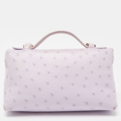 Pre Owned Loro Piana Lilac Ostrich L19 Pouch Bag