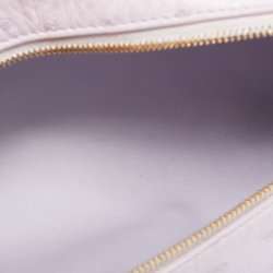 Pre Owned Loro Piana Lilac Ostrich L19 Pouch Bag