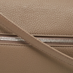 Pre Owned Loro Piana Taupe Leather Extra Pocket L27 Pouch