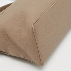 Pre Owned Loro Piana Taupe Leather Extra Pocket L27 Pouch