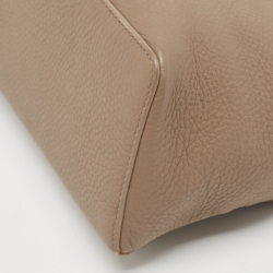 Pre Owned Loro Piana Taupe Leather Extra Pocket L27 Pouch