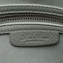Pre Owned Loro Piana Pale Green Grained Leather Sesia Tote