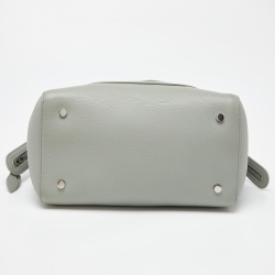 Pre Owned Loro Piana Pale Green Grained Leather Sesia Tote