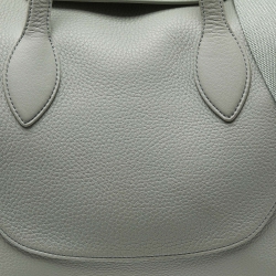 Pre Owned Loro Piana Pale Green Grained Leather Sesia Tote