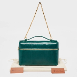 Pre Owned Loro Piana Watersnake Leather Extra Pocket L27 Top Handle Bag