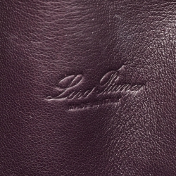 Pre Owned Loro Piana Plum Leather Extra Pocket L19 Pouch