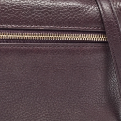 Pre Owned Loro Piana Plum Leather Extra Pocket L19 Pouch