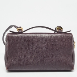 Pre Owned Loro Piana Plum Leather Extra Pocket L19 Pouch