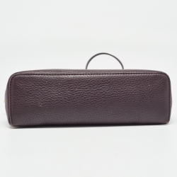 Pre Owned Loro Piana Plum Leather Extra Pocket L19 Pouch