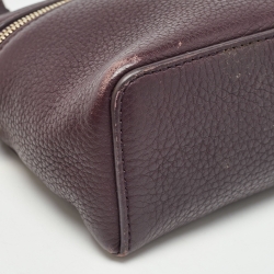 Pre Owned Loro Piana Plum Leather Extra Pocket L19 Pouch