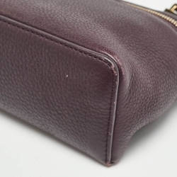 Pre Owned Loro Piana Plum Leather Extra Pocket L19 Pouch
